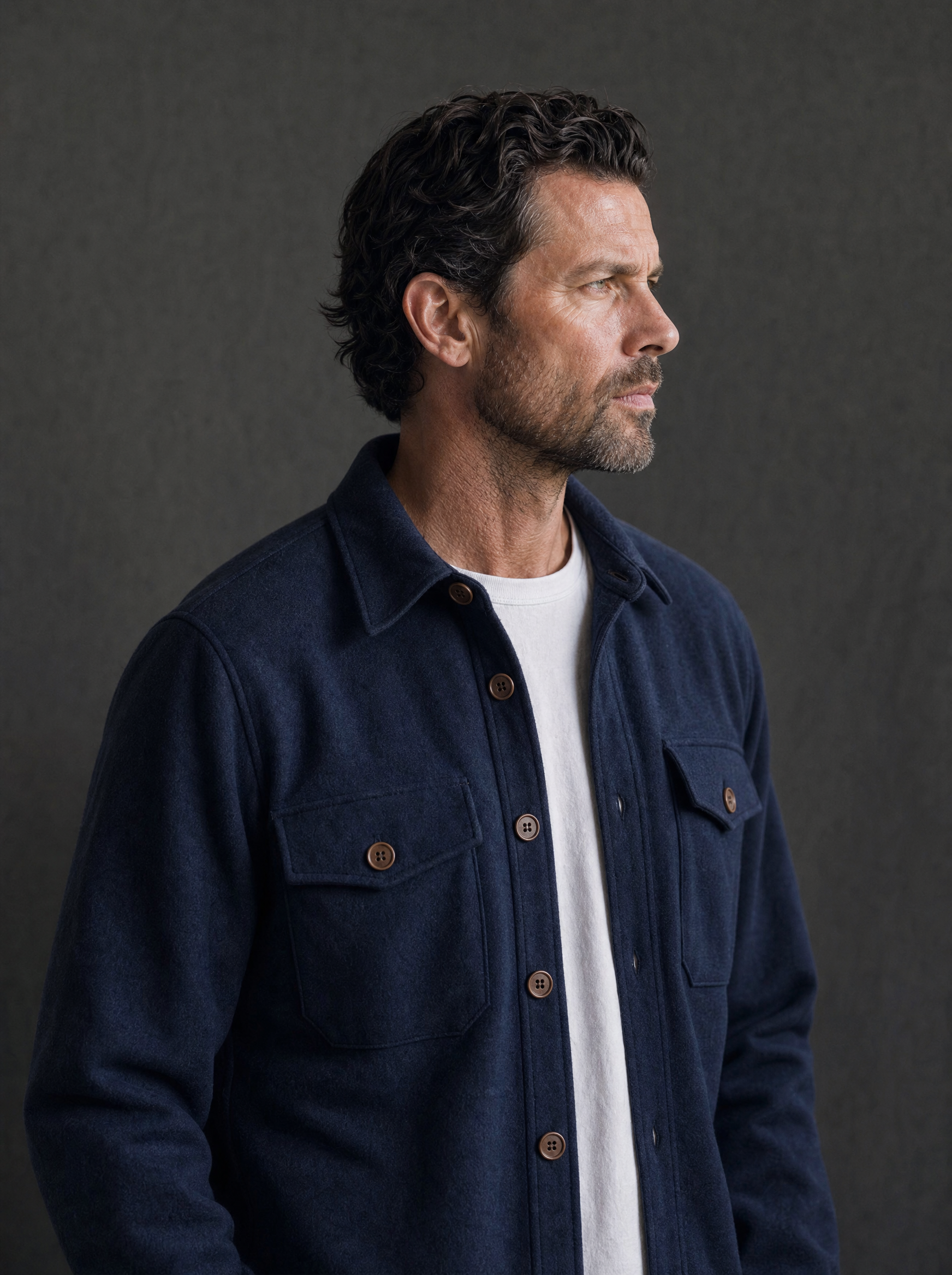 Fogata Wool Jacket in Midnight Blue