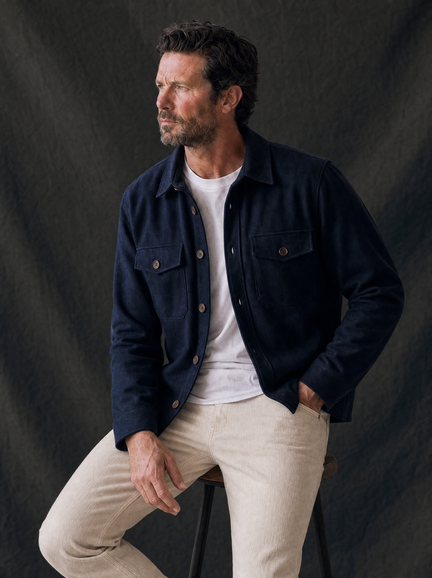 Fogata Wool Jacket in Midnight Blue