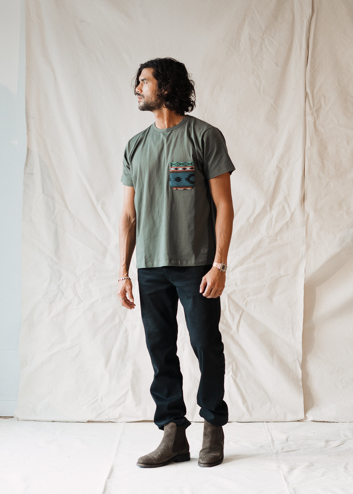 Otavalo Pocket Tee In Pine