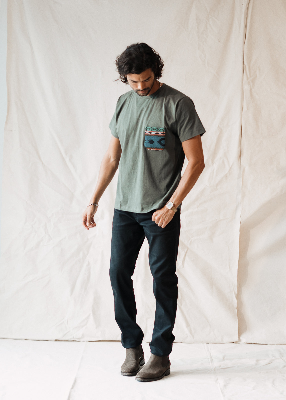 Otavalo Pocket Tee In Pine