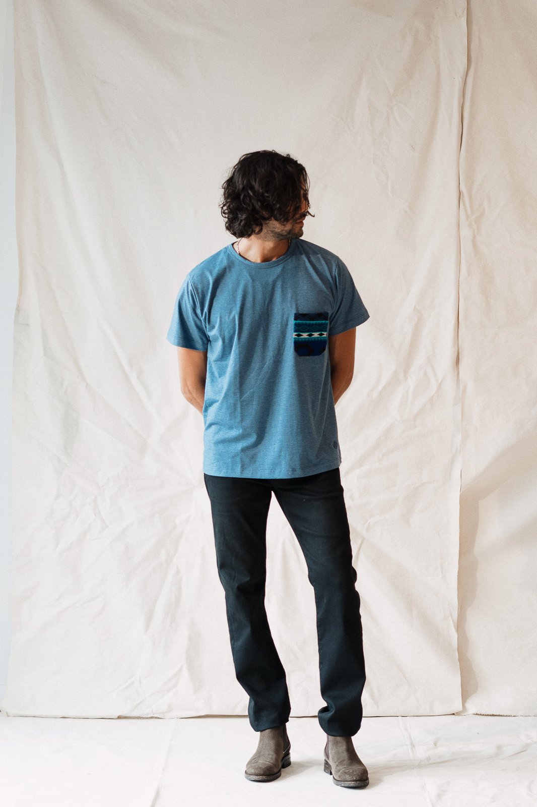 Otavalo Pocket Tee In Cielo