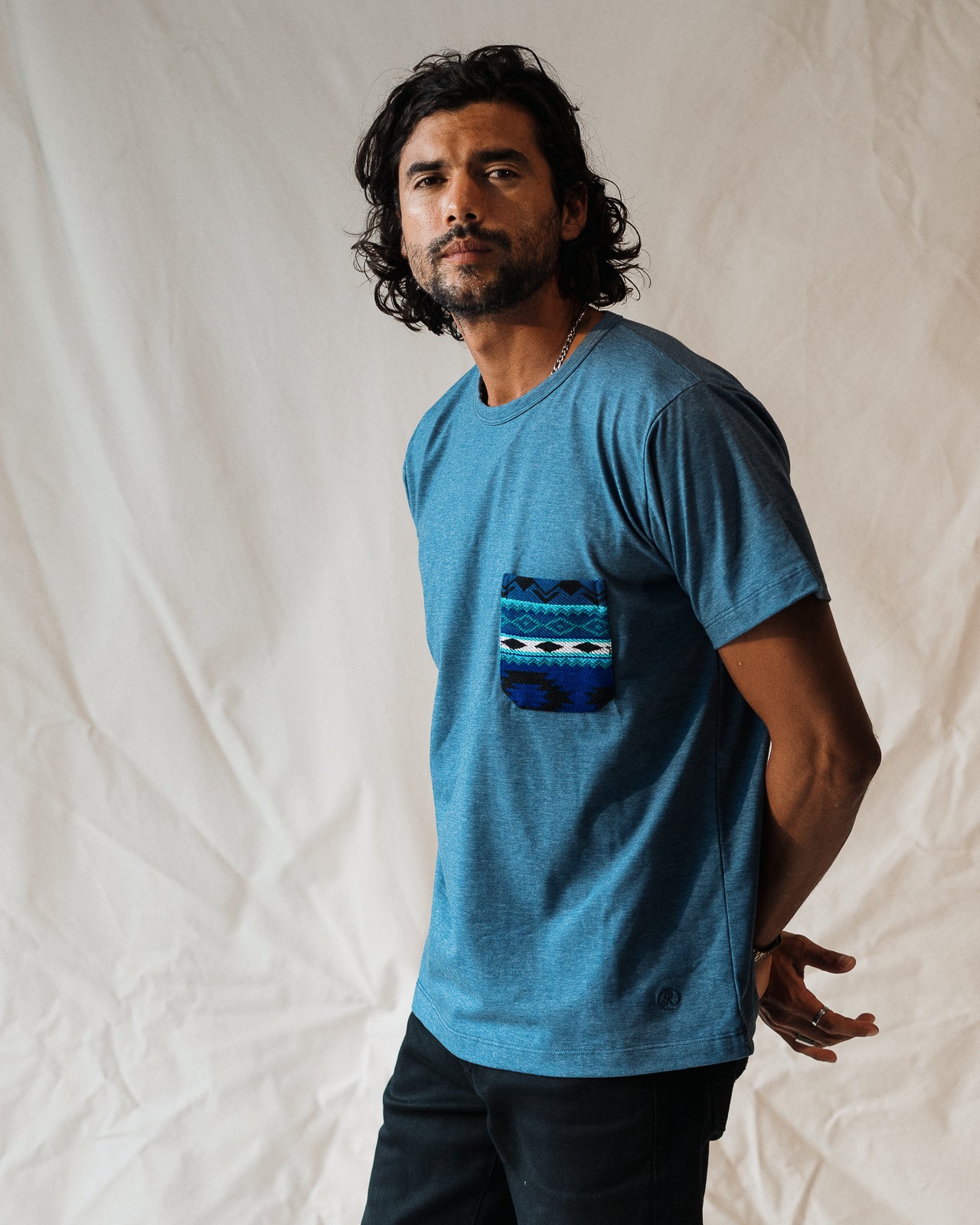 Otavalo Pocket Tee In Cielo