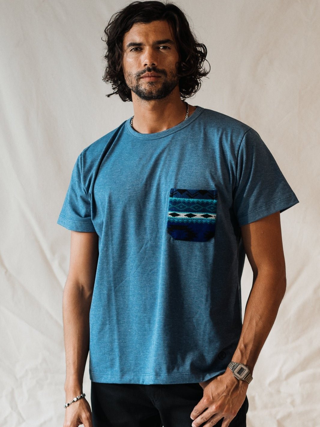 Otavalo Pocket Tee In Cielo