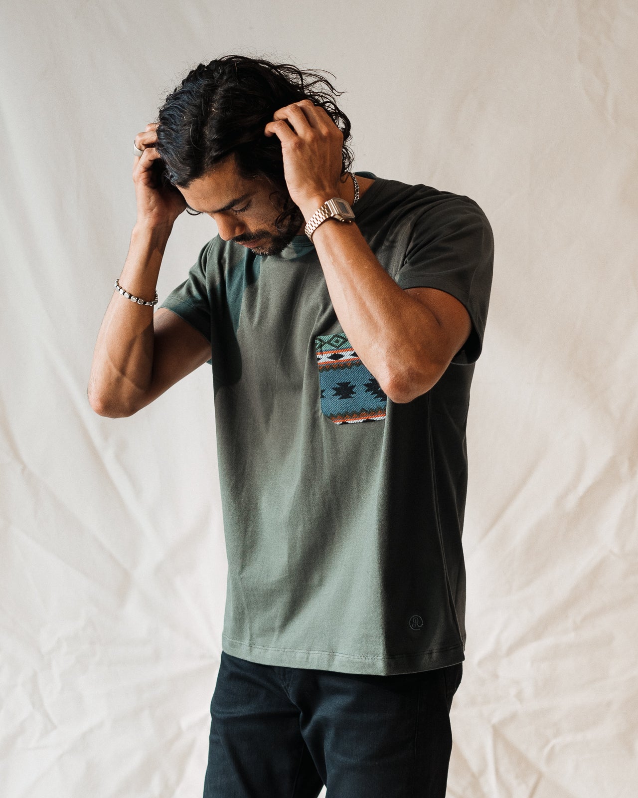 Otavalo Pocket Tee In Pine