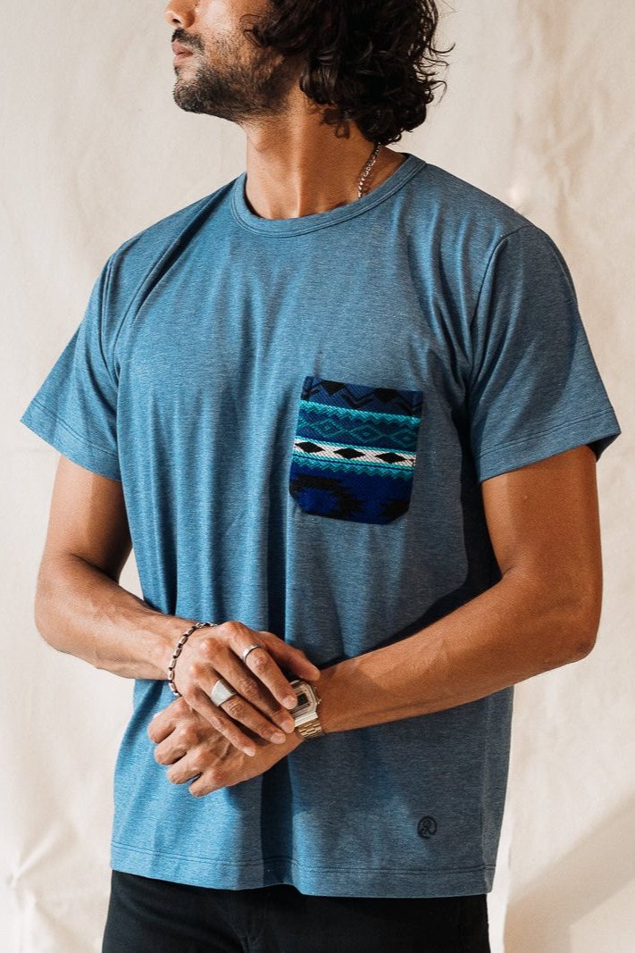 Otavalo Pocket Tee In Cielo