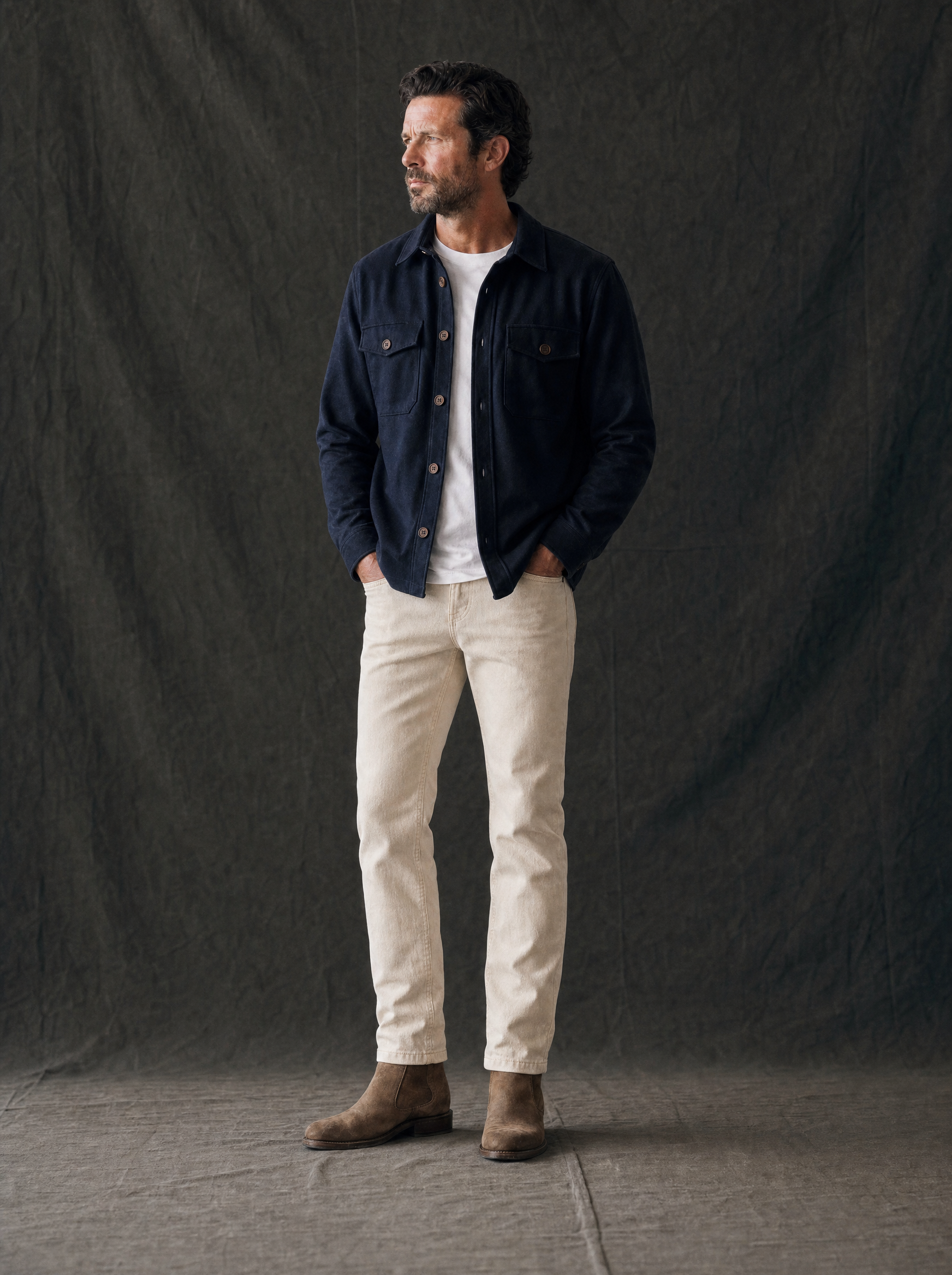 Fogata Wool Jacket in Midnight Blue