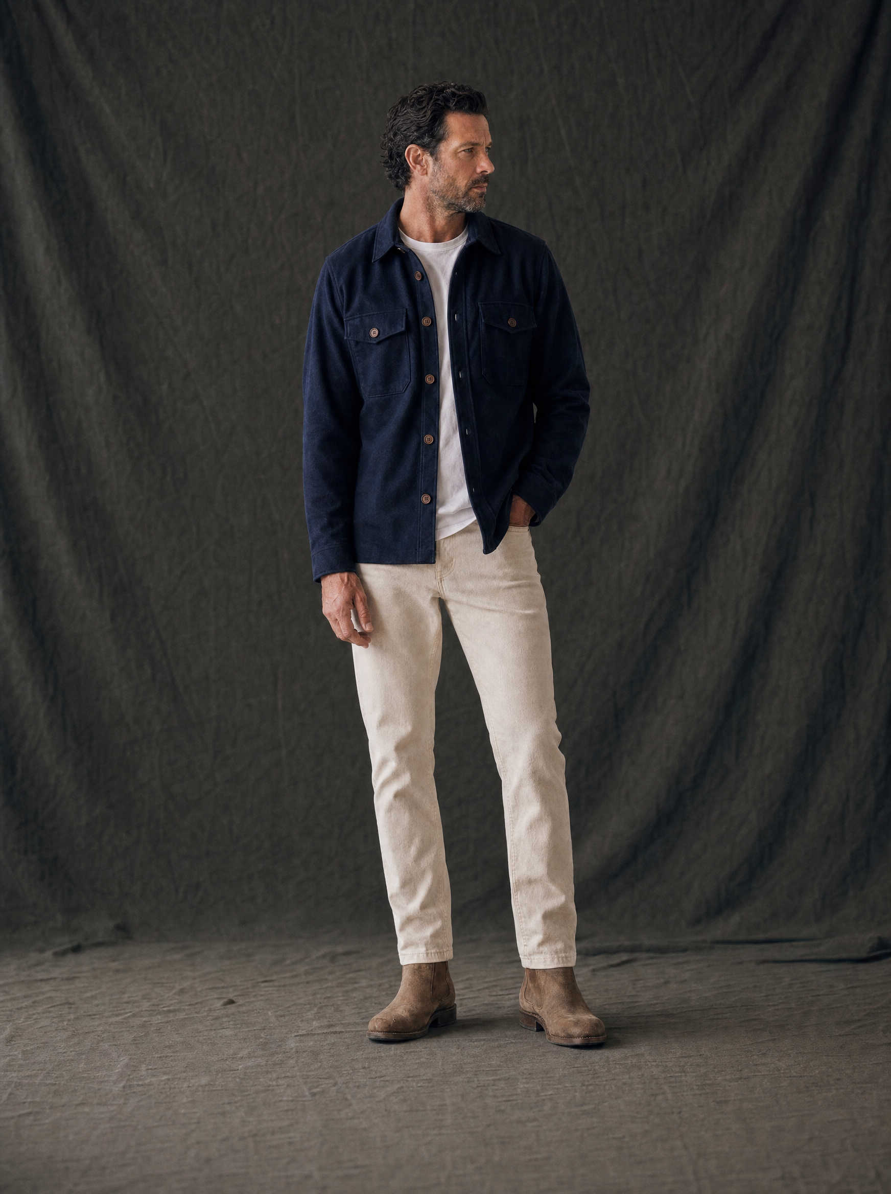 Fogata Wool Jacket in Midnight Blue