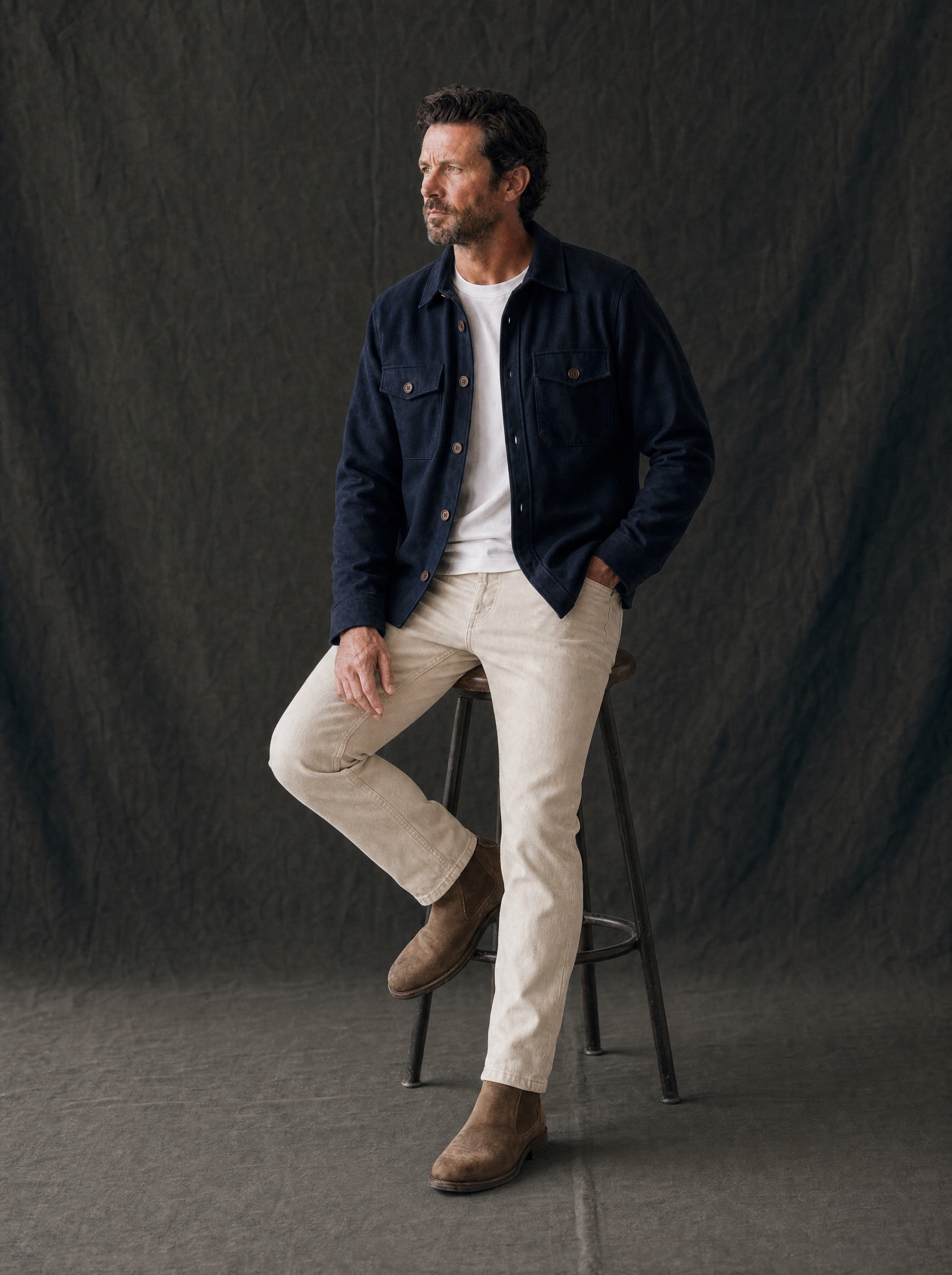 Fogata Wool Jacket in Midnight Blue
