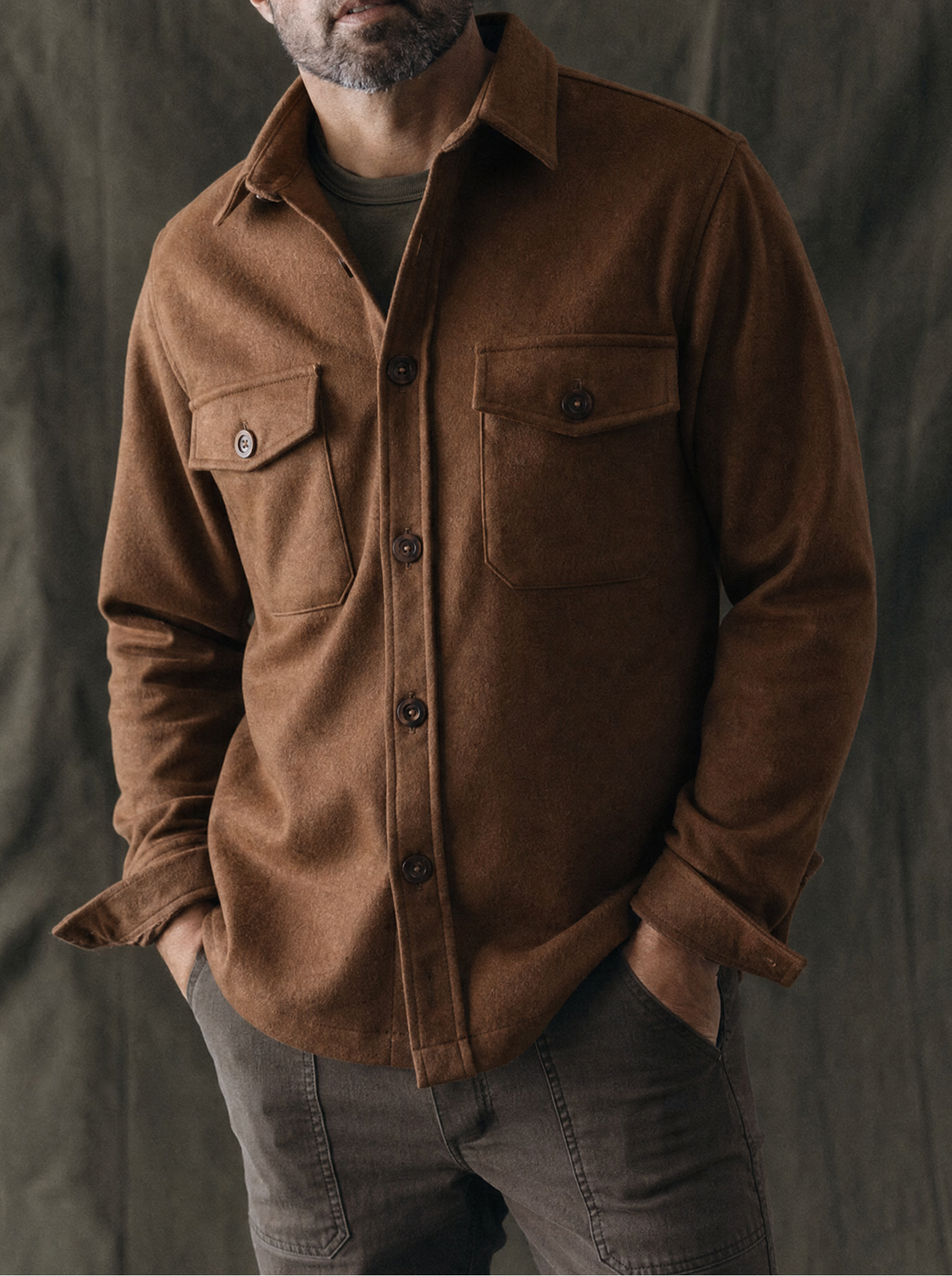 Fogata Wool Jacket in Camel Brown